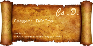 Csegezi Dóra névjegykártya
